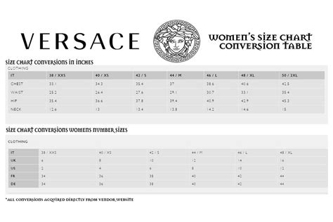 versace pants size chart|versace underwear size chart.